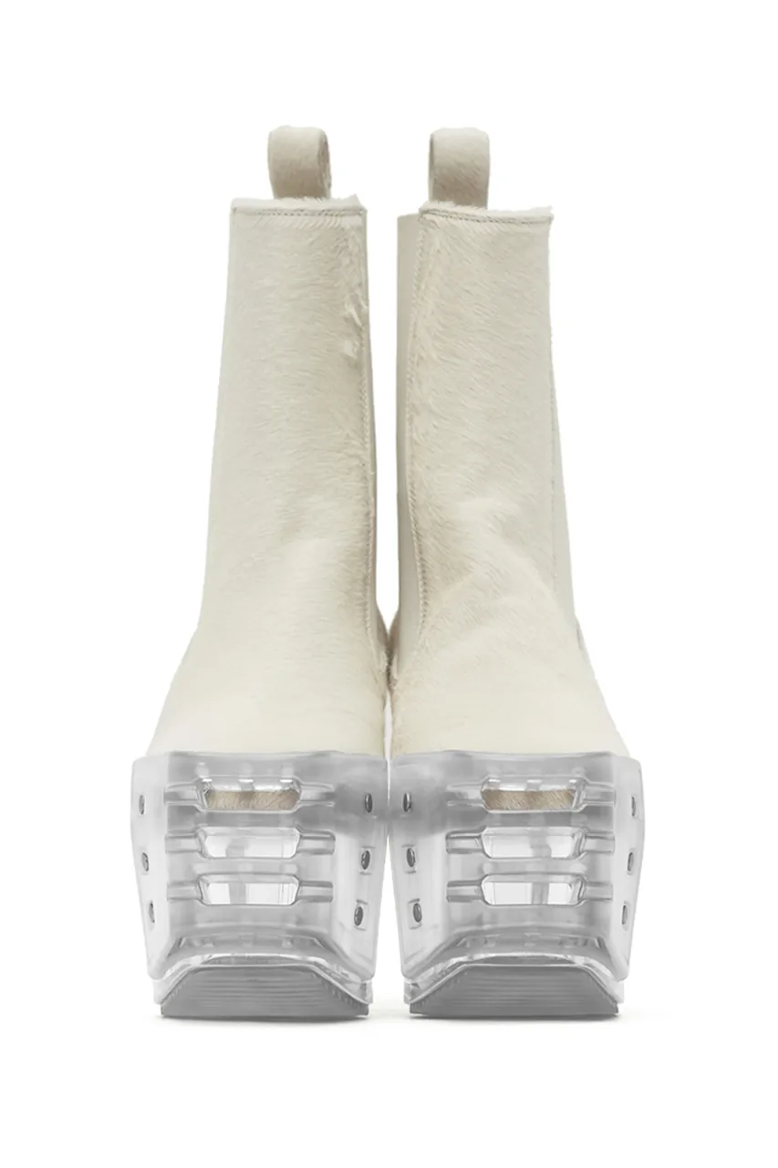 Rick Owens White Grill Kiss Chelsea Boots | Hypebeast