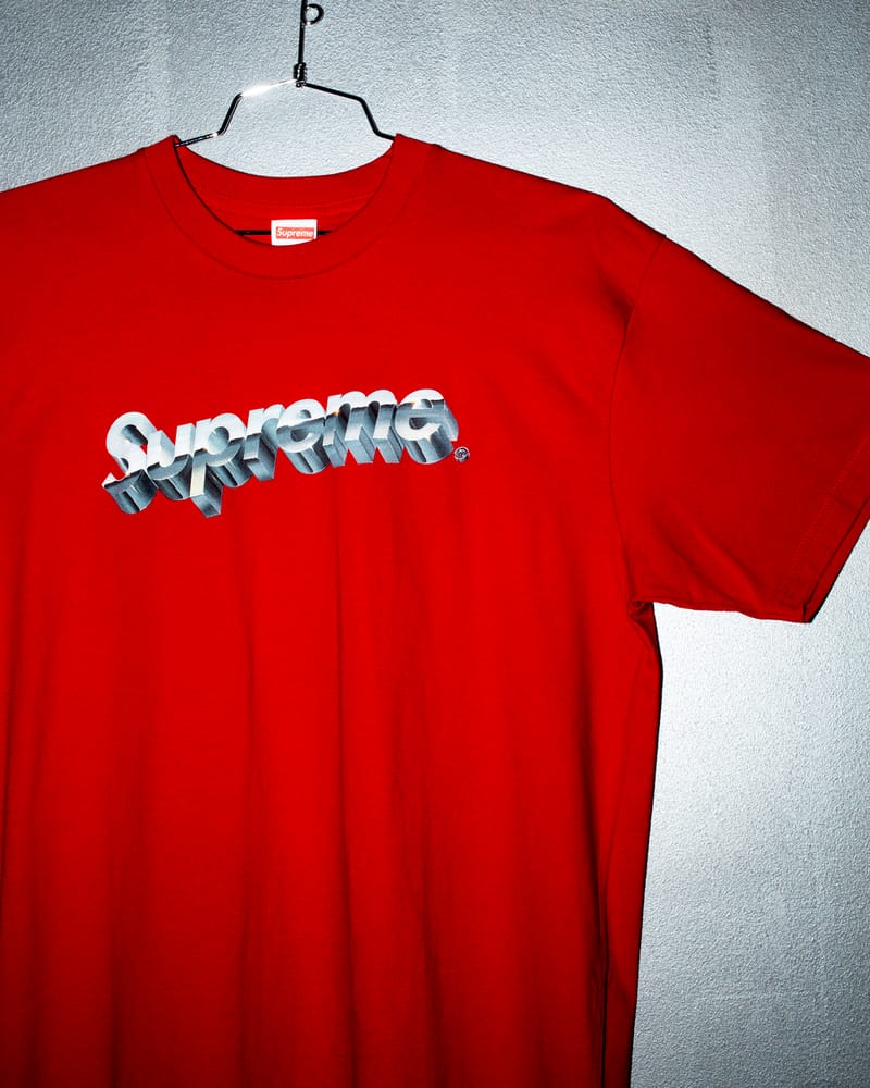 Supreme box logo tee on sale red