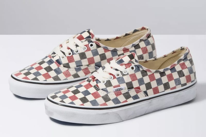 Vans red blue outlet checkerboard