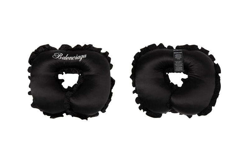 Balenciaga Black Silk Eye Mask & Travel Pillow Release Hypebeast