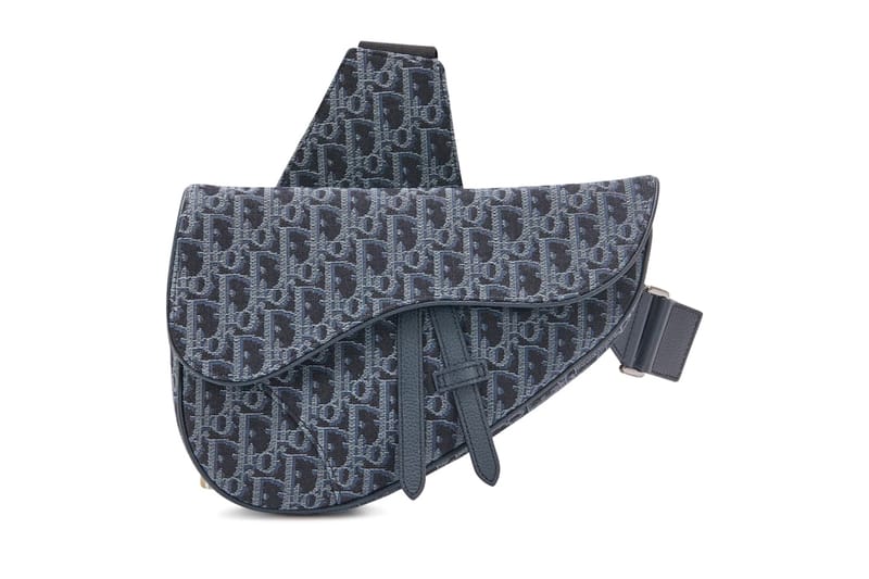 navy blue dior saddle bag