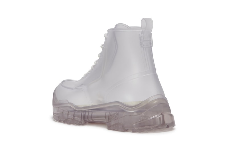 dior transparent high top rubber boots