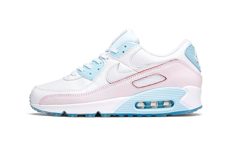 pink and blue nike air max 90