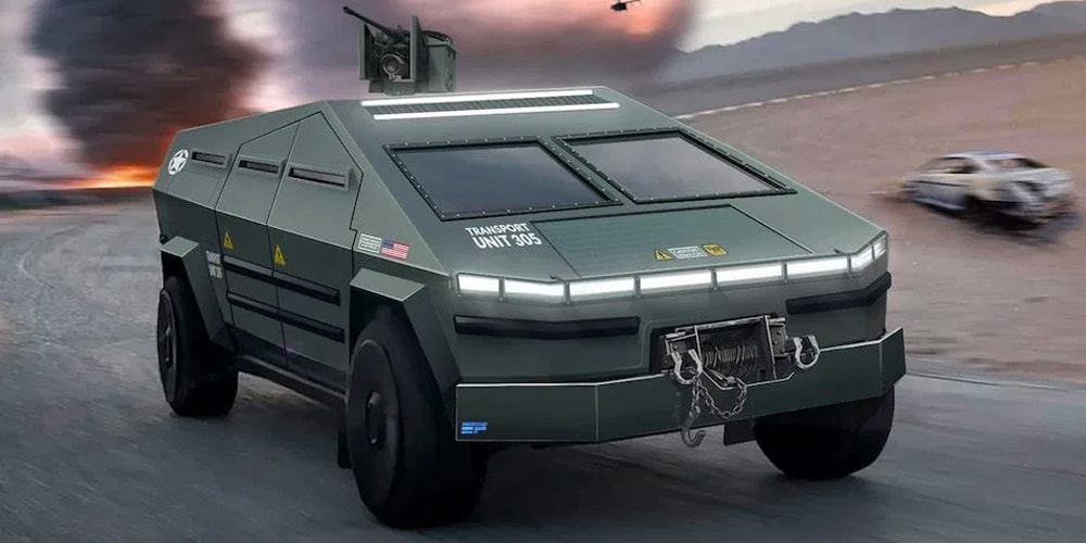 YouTuber и автомобильный дизайнер представляют Tesla Cybertruck как военную машину