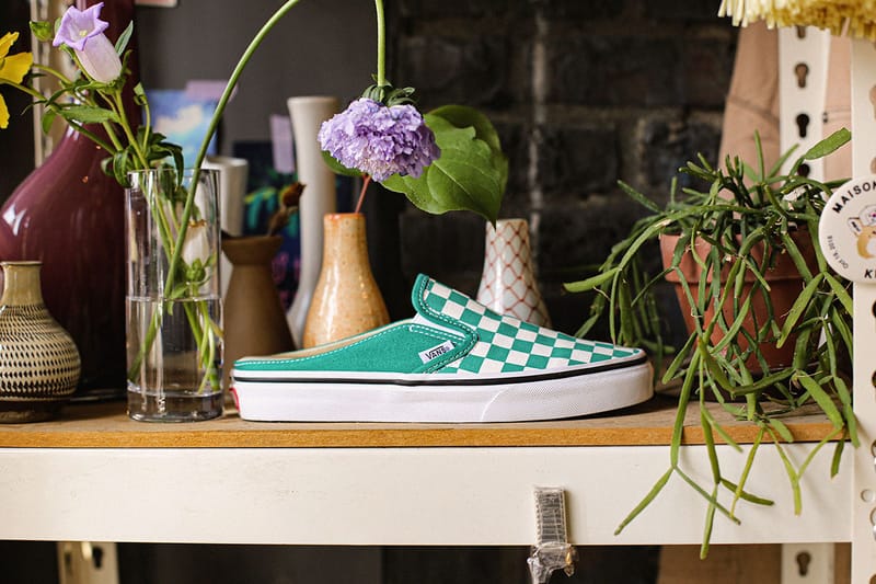 Vans slip on mint on sale green