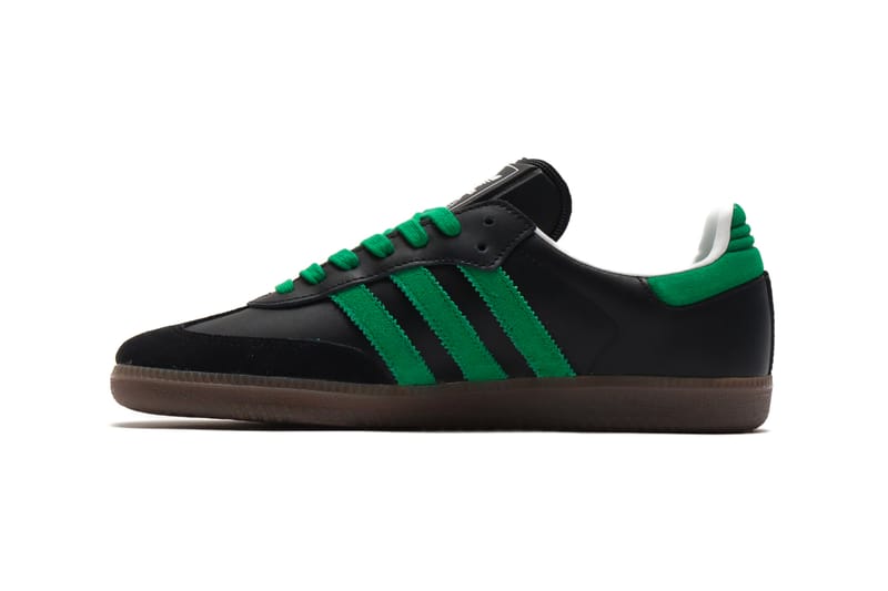 Black adidas with sales green stripes