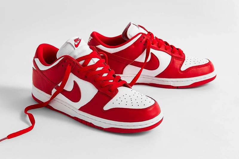 Red nike cheap sb dunk low