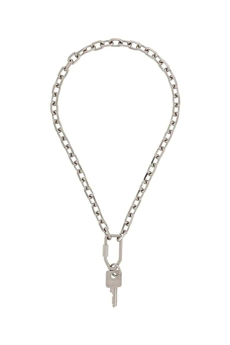 Off-White™ Silver-Tone Key Chain Necklace Release Info | HYPEBEAST
