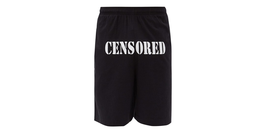 Vetements Censored-Print Cotton-Jersey Shorts Release | Hypebeast