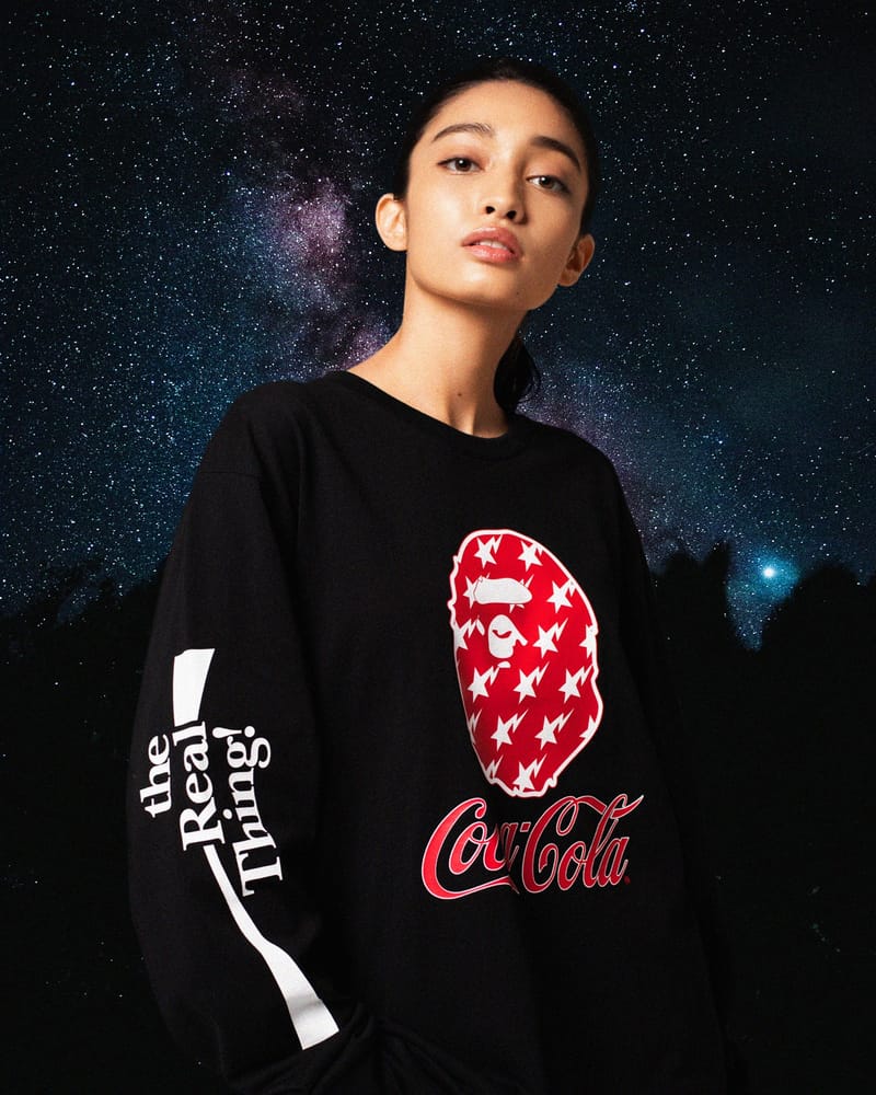 Black/Red A Bathing Ape Bape Coca Cola Varsity Jacket