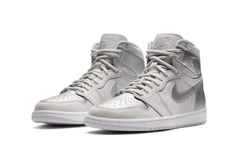 Jordan 1 white and silver best sale