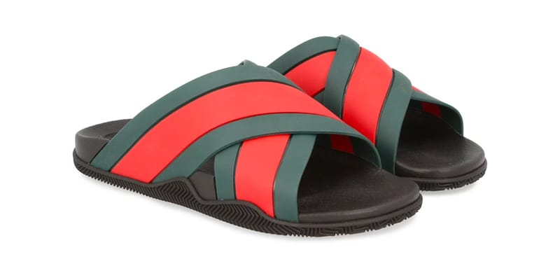 Gucci sandals best sale red and green