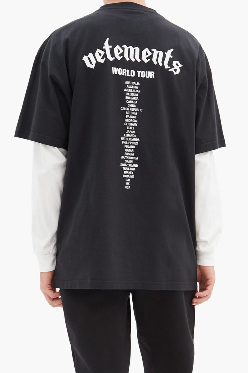 VETEMENTS hoodie S black cotton WORLD TOUR