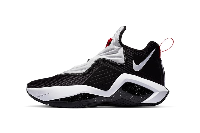 Black and white lebron hotsell james shoes