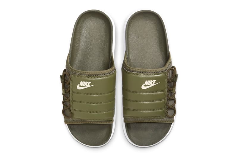 olive green slide sandals