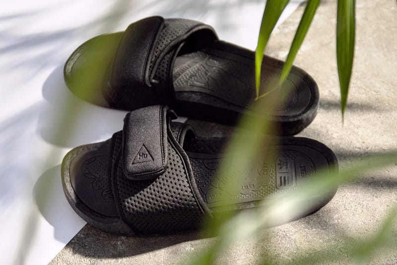 Pharrell boost slides black new arrivals