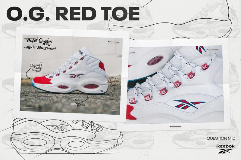 Reebok question red toe sales for sale