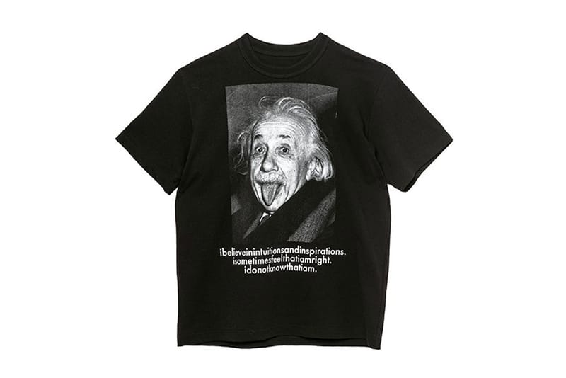 sacai Immortalizes Albert Einstein On Monochromatic T-Shirt and Hoodies