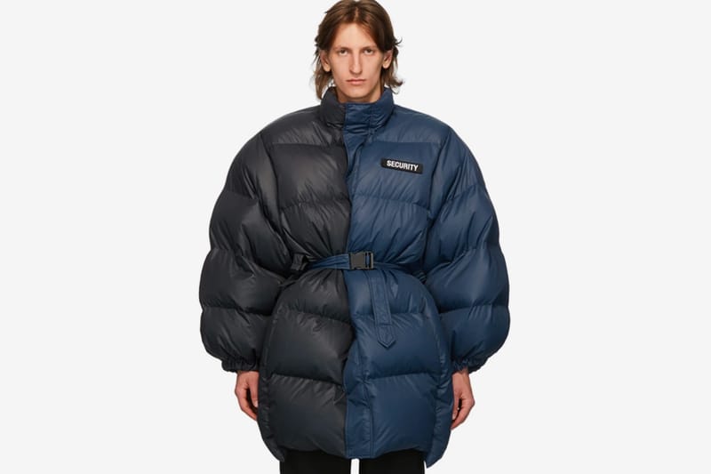 VETEMENTS Blue Black Security Puffer Jacket Hypebeast