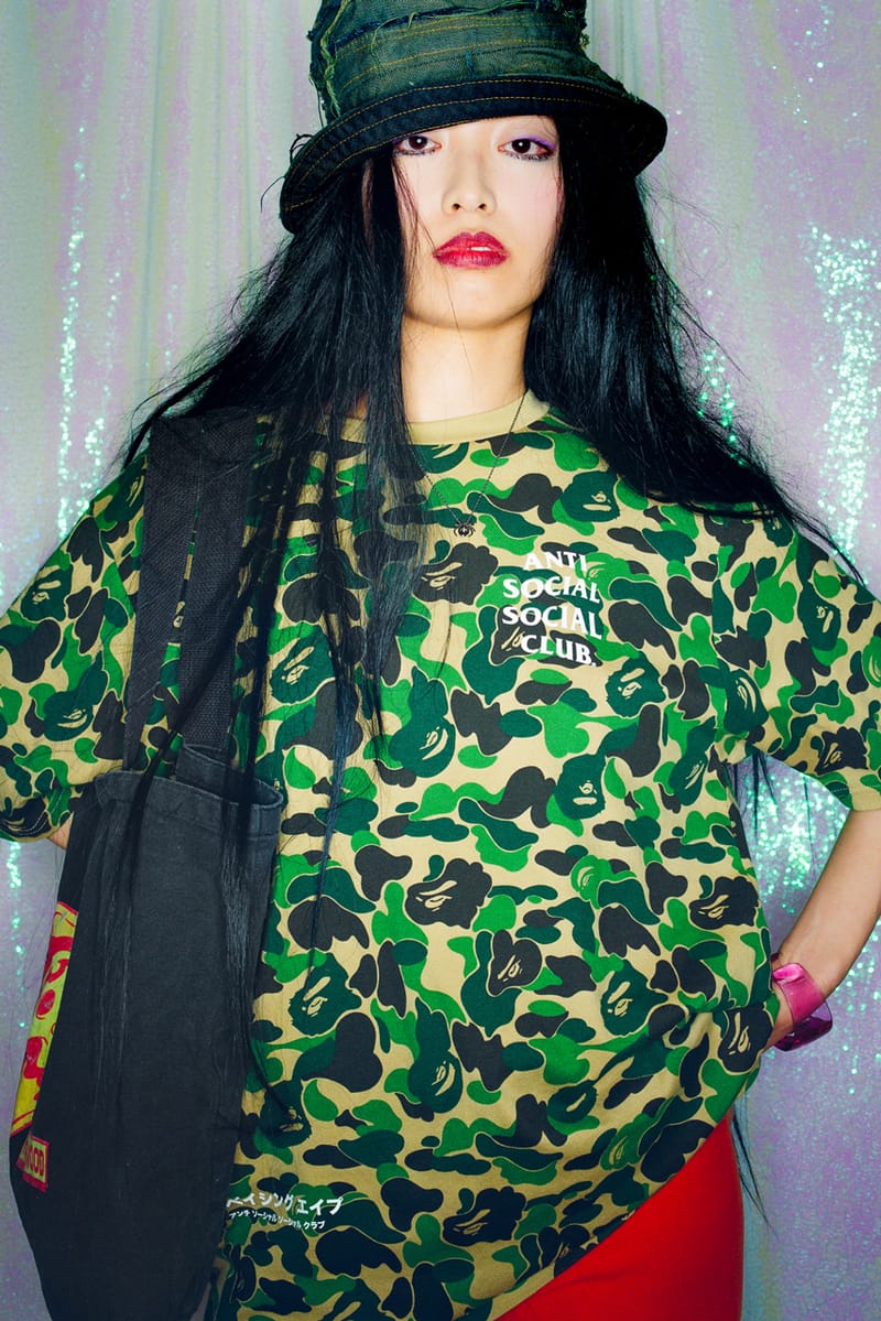 Anti social social club x hot sale bape hoodie