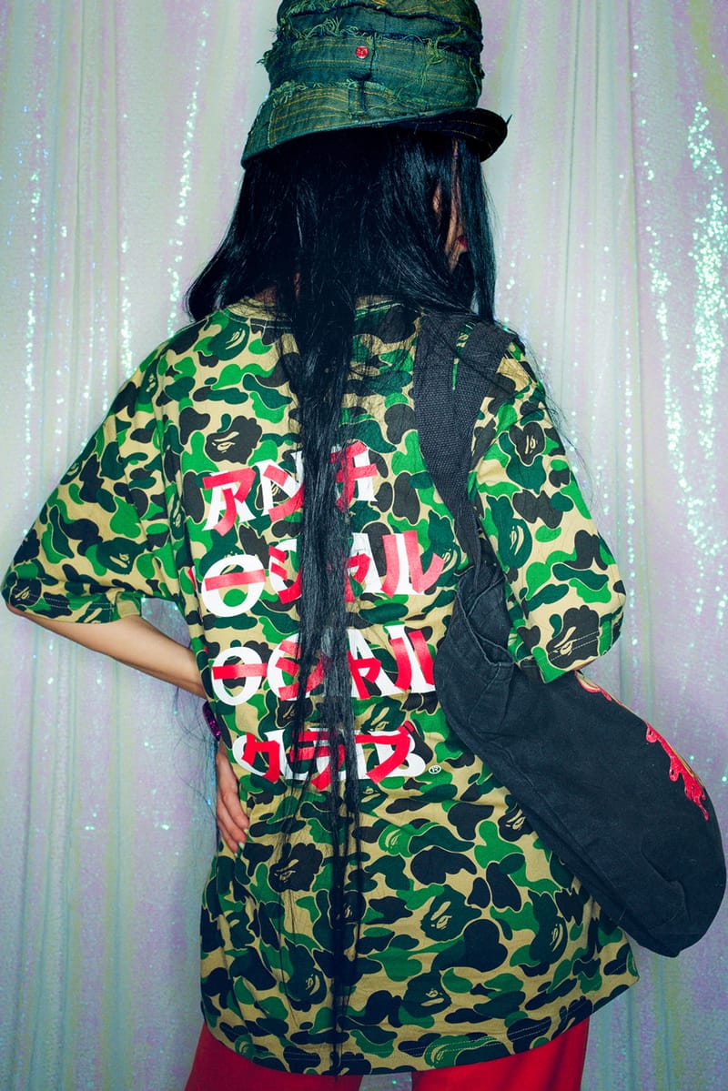 Anti social social clearance club x bape hoodie