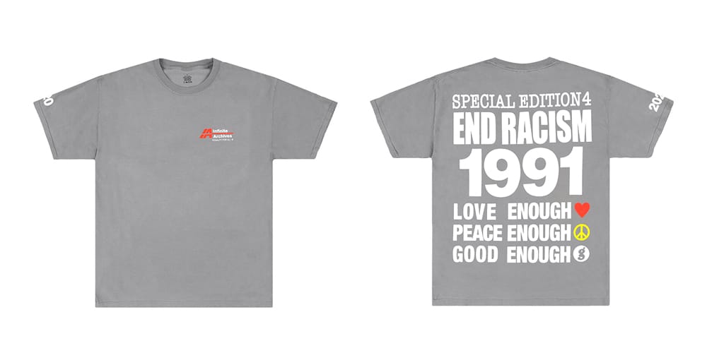Hiroshi Fujiwara x Infinite Archives END RACISM T-Shirt Grey 