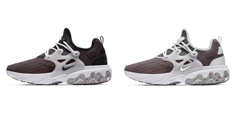 black and white nike react presto