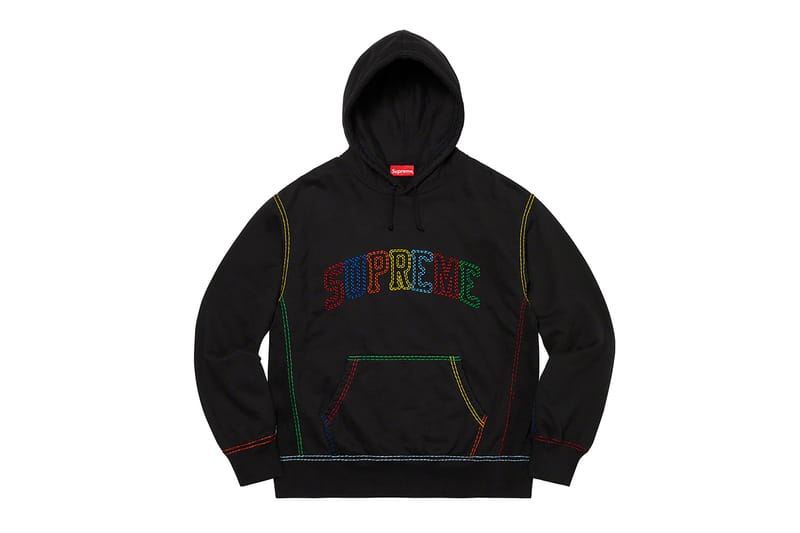 Supreme hot sale stitched hoodie