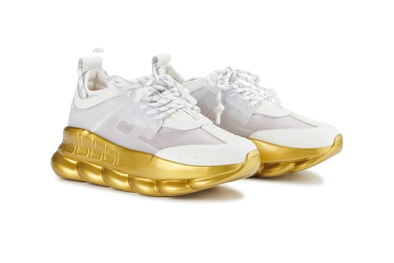 Versace chain store reaction sneakers gold