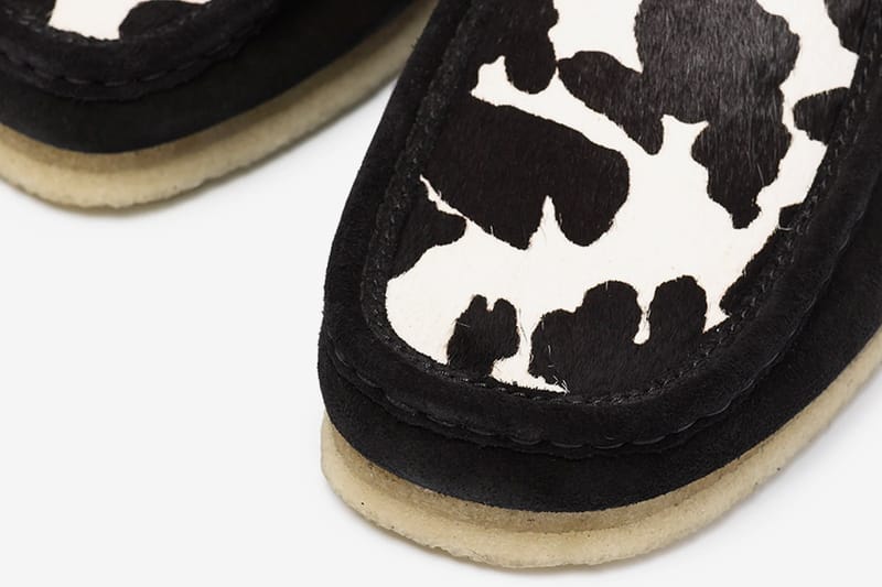 Wallabee wedge best sale black cow print