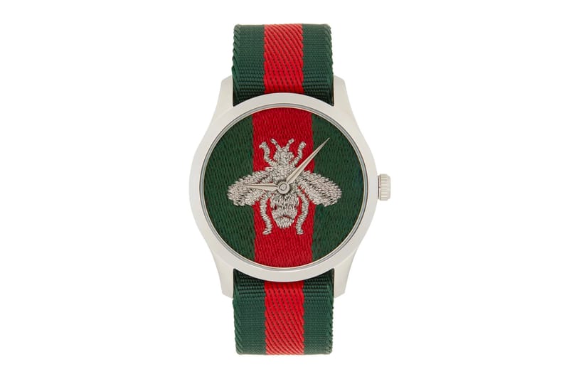 Gucci Silver G Timeless Web Bee Watch Release Hypebeast