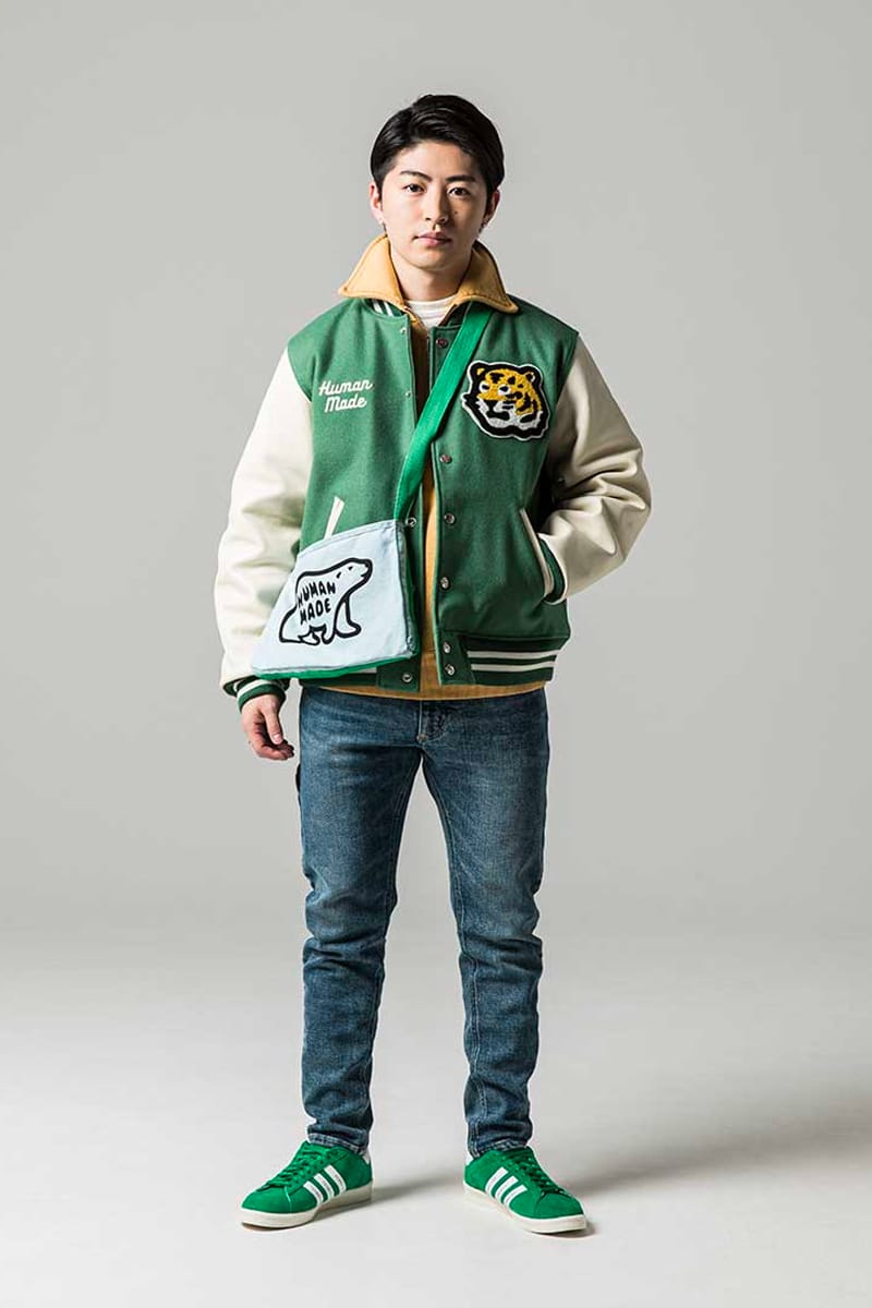 Human made discount varsity jacket green