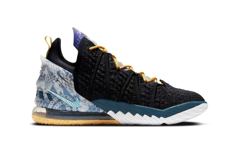 lebron 18 blue gold