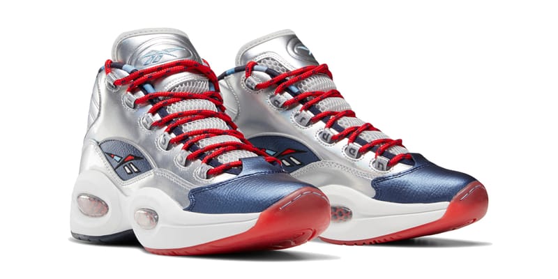 Reebok Question Mid Iverson x Harden Silver Mid Top outlets Lace Up Basketball