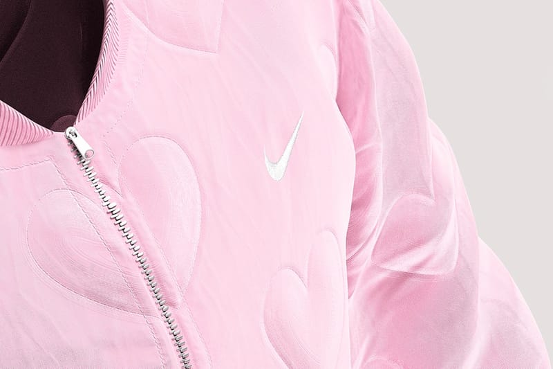 Pink nike bomber clearance jacket