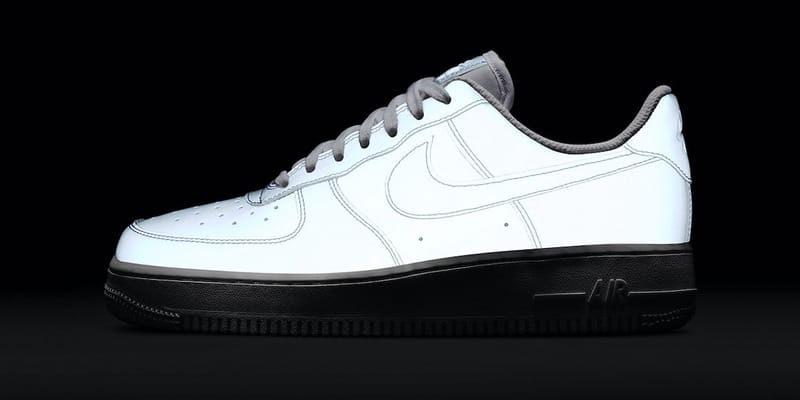 Nike black air force 1 swoosh tape sales trainers