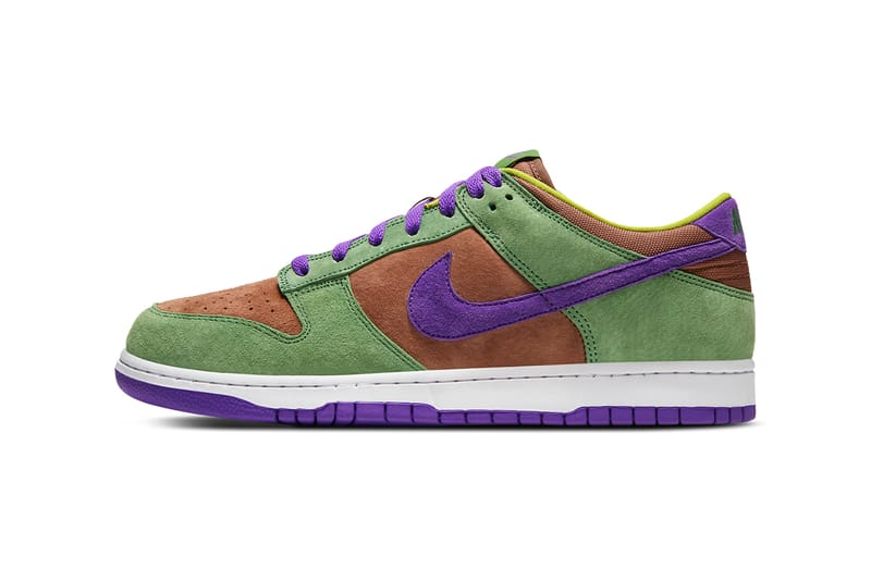 nike dunk green purple