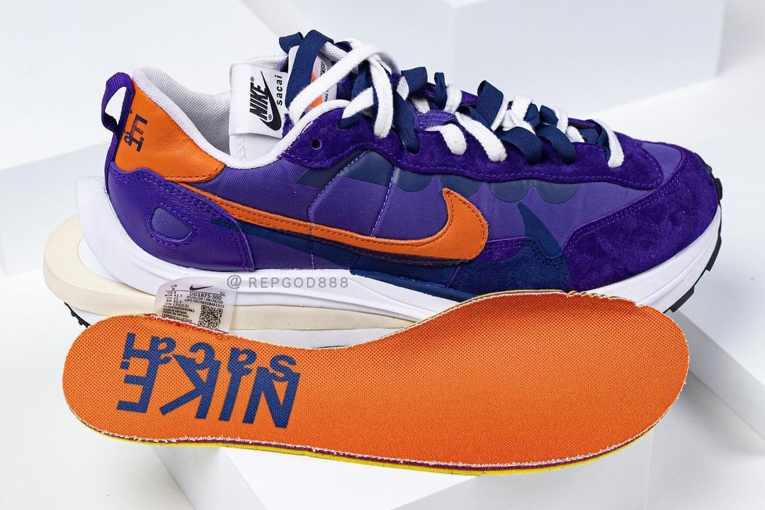 nike waffle sacai purple