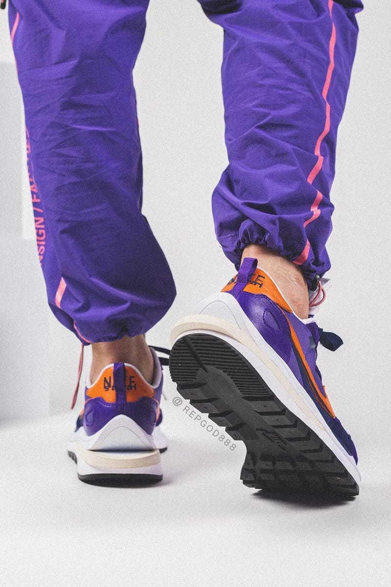 Purple and orange nikes