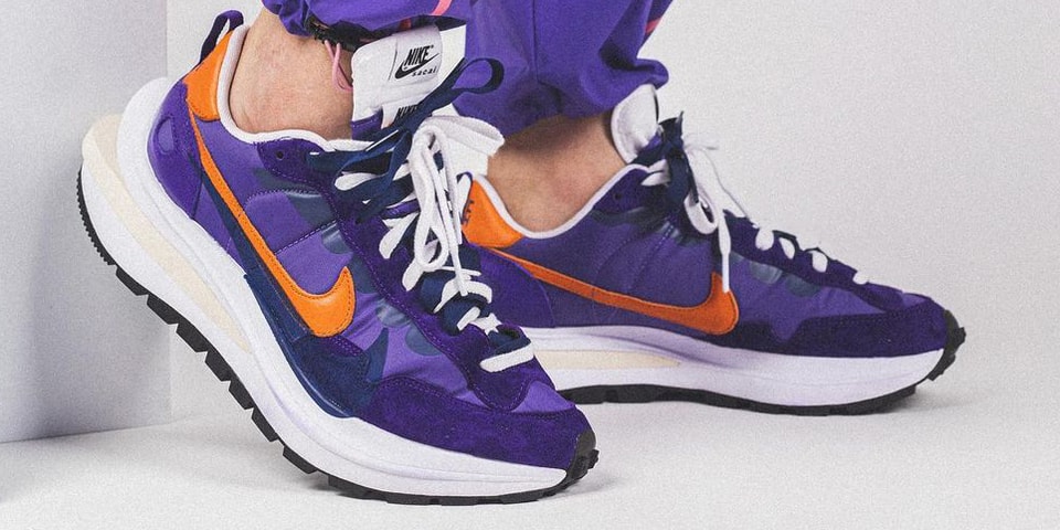nike waffle sacai purple