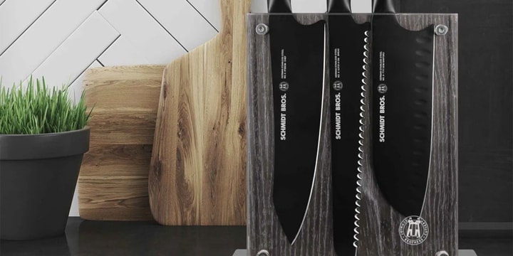 Набор черных ножей от братьев Шмидт позволяет готовить стильно