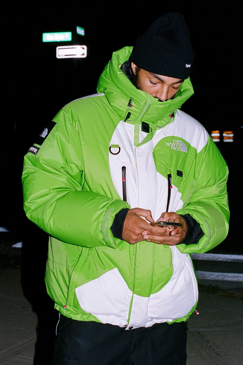 North face supreme store jacket green