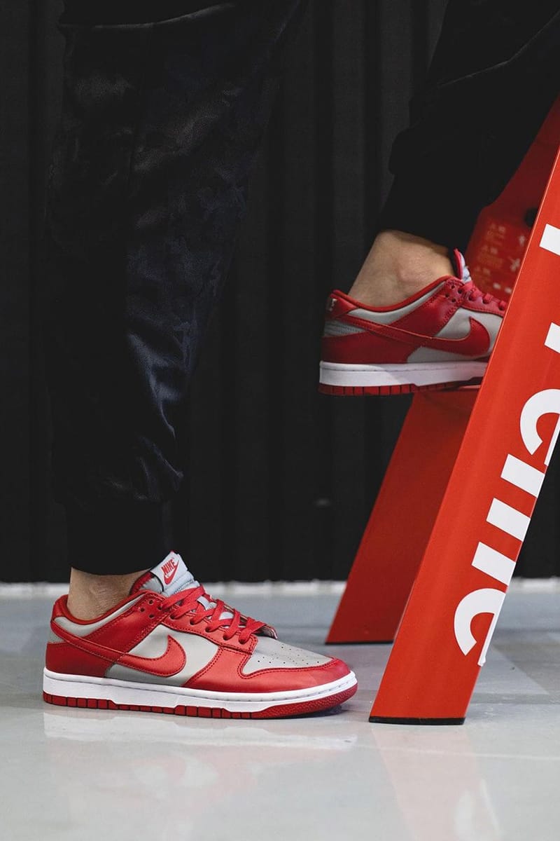 nike sb dunk low red grey