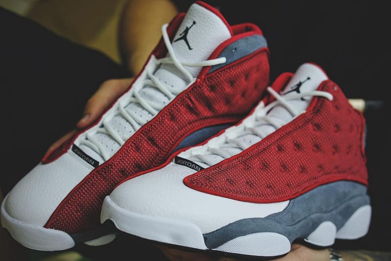 Jordan 13 red and grey sale