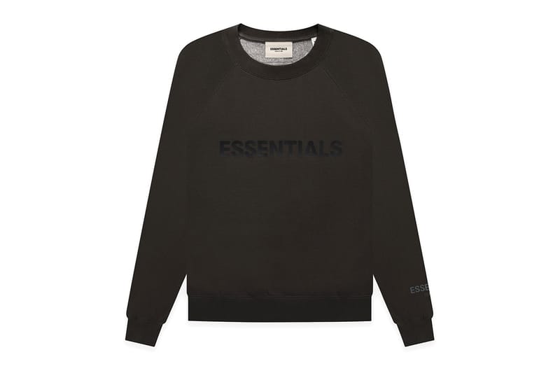 Fear of god essentials black crew neck hot sale