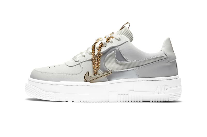 nike wmns af1 pixel summit white gold chain