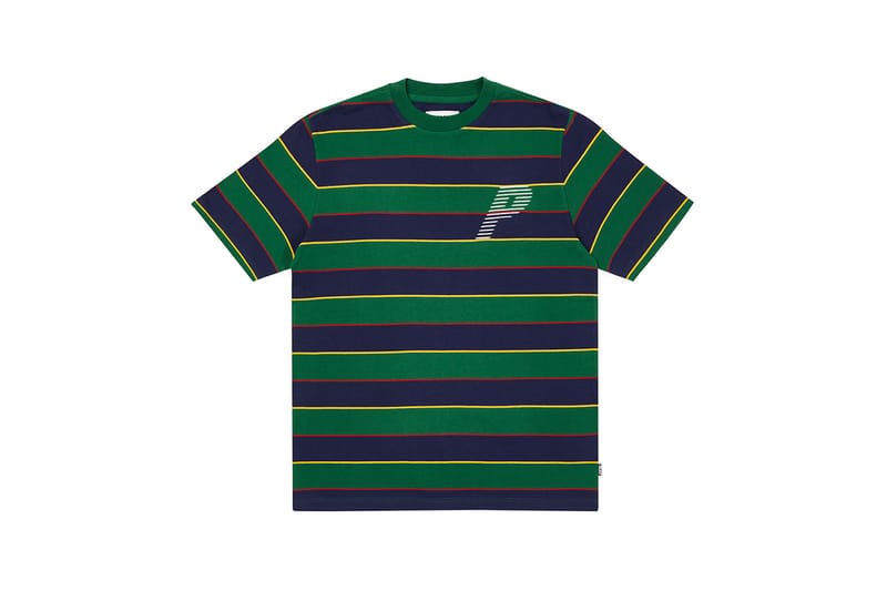 Palace Skateboards White Rainbow Wavey Striped Short Sleeve popular T-Shirt