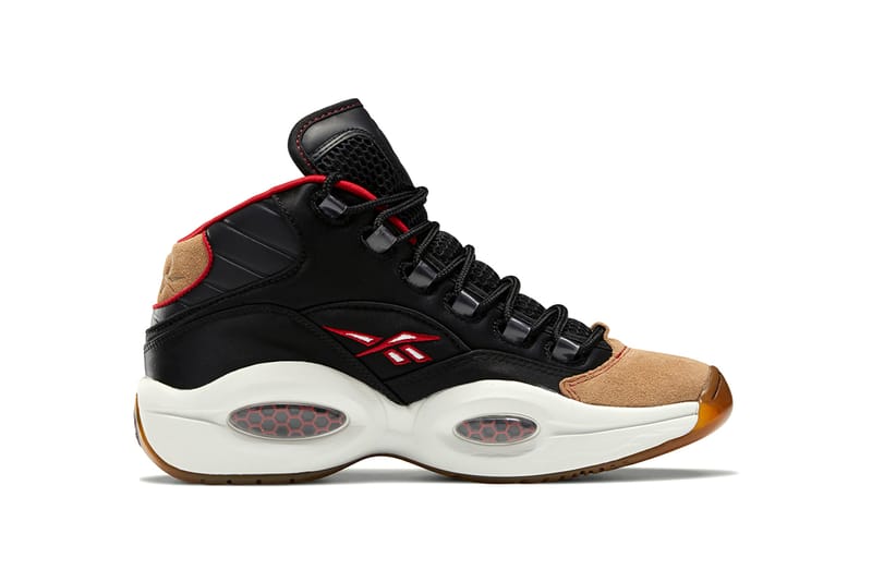 Reebok question mid hot sale red and black