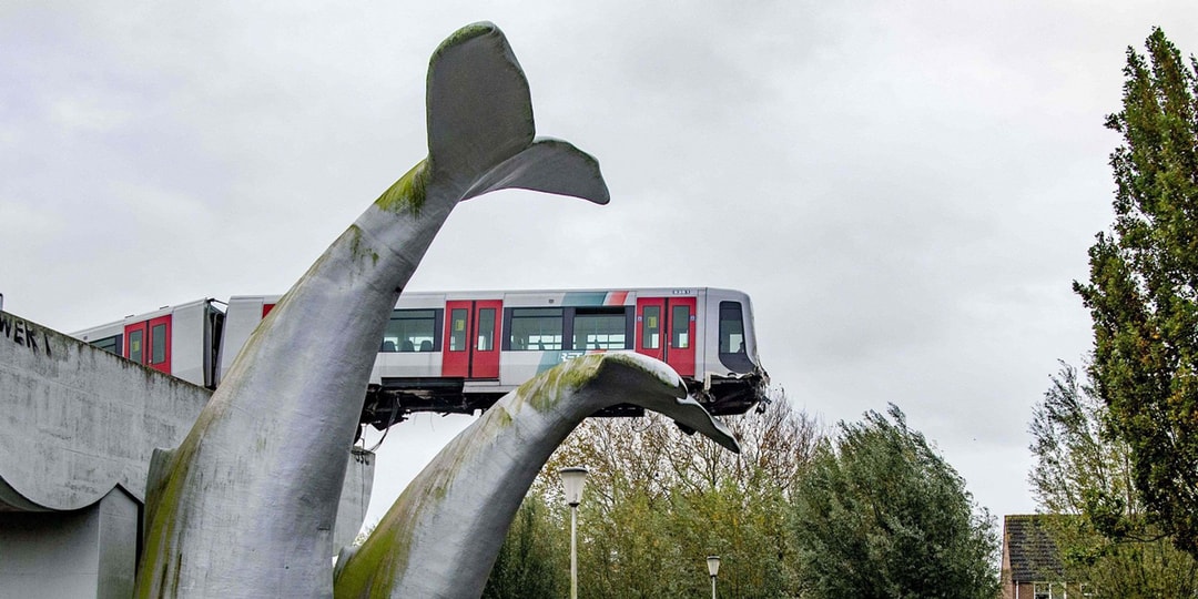 Голландский поезд спасен от крушения благодаря скульптуре кита