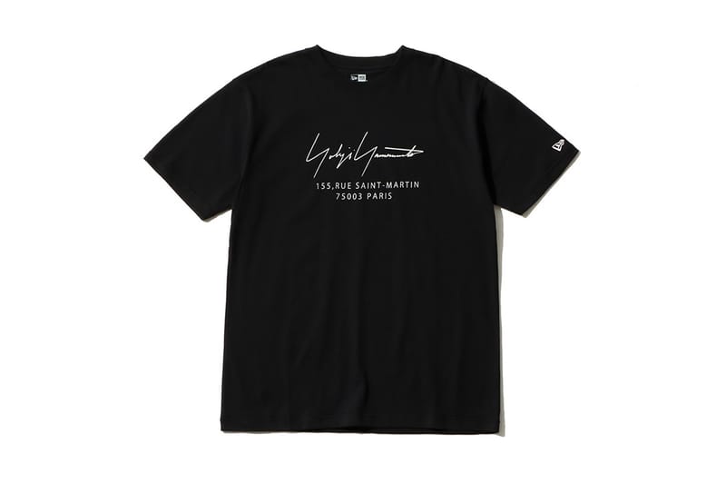 Buy Yohji Yamamoto men black x new era logo t-shirt for $270